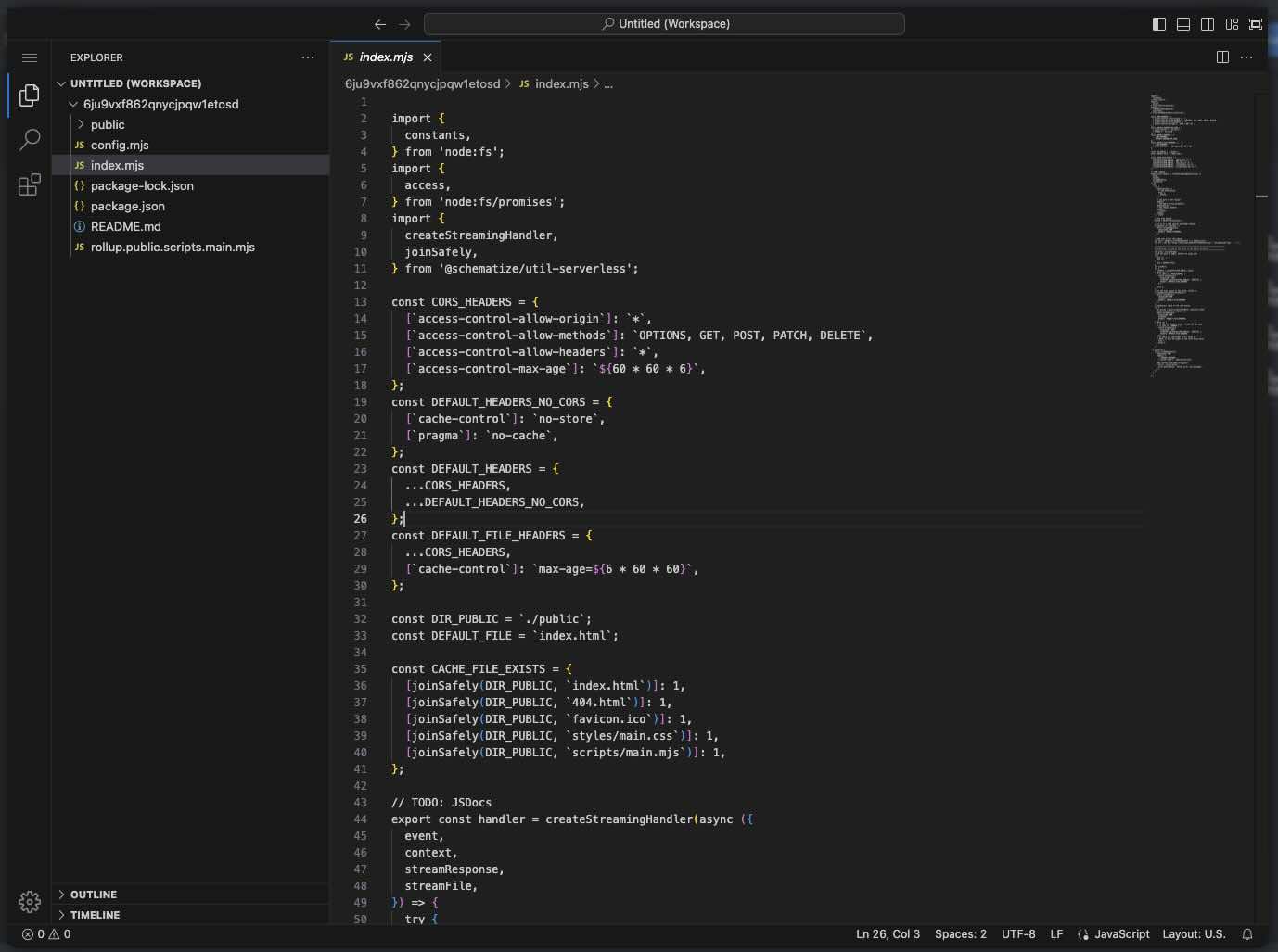 Schematize Serverless Function VS Code Editor